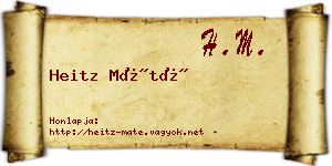 Heitz Máté névjegykártya